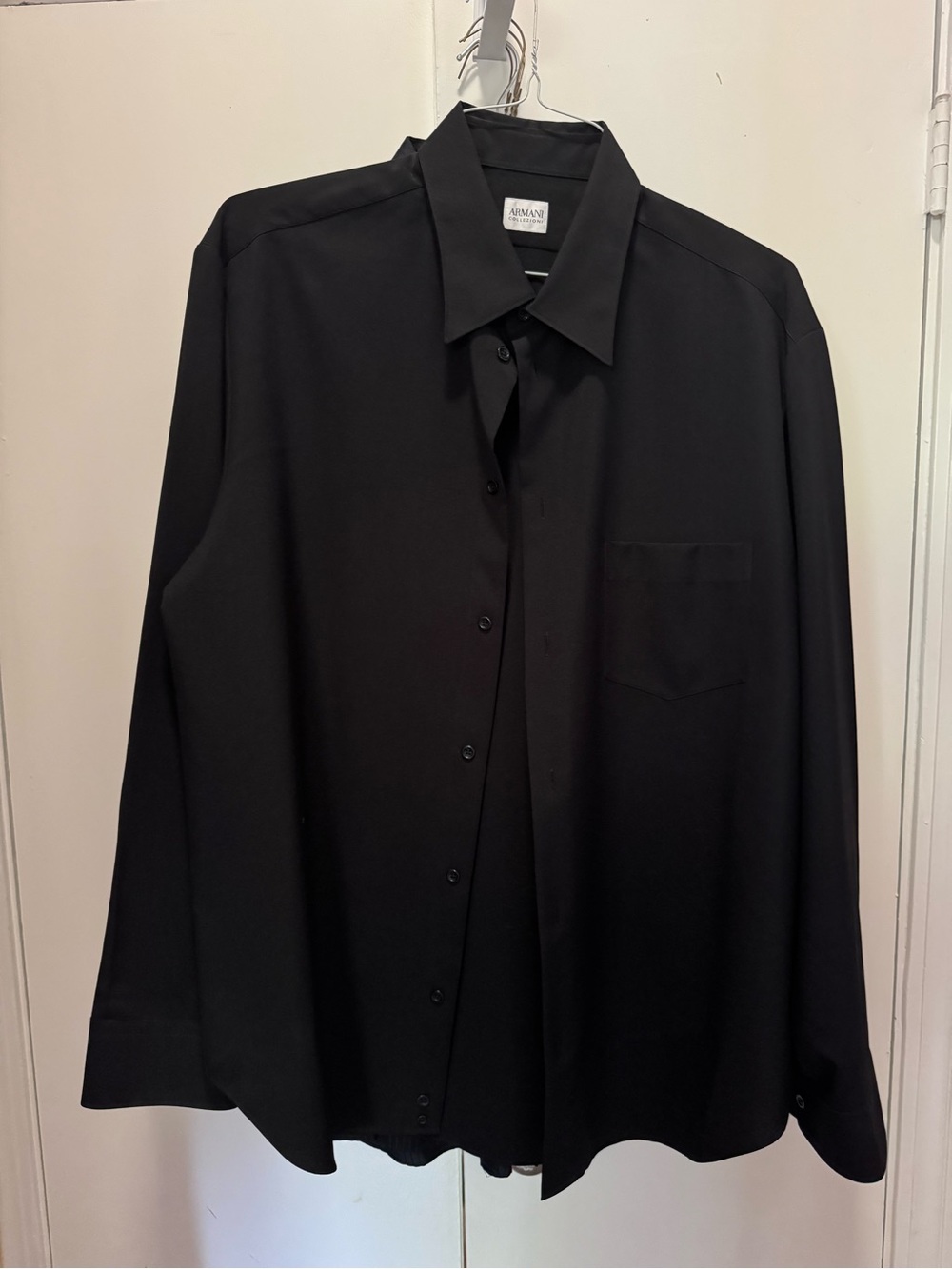 Armani Collezioni Black Long-Sleeve Dress Shirt